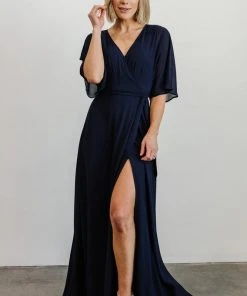 Soi Lilly Wrap Maxi Dress | Navy Dresses