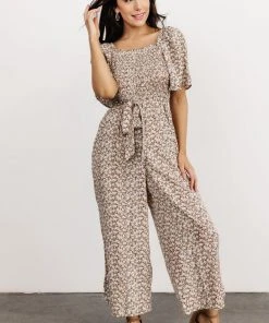 HAY Lindie Smocked Jumpsuit | Multi Floral