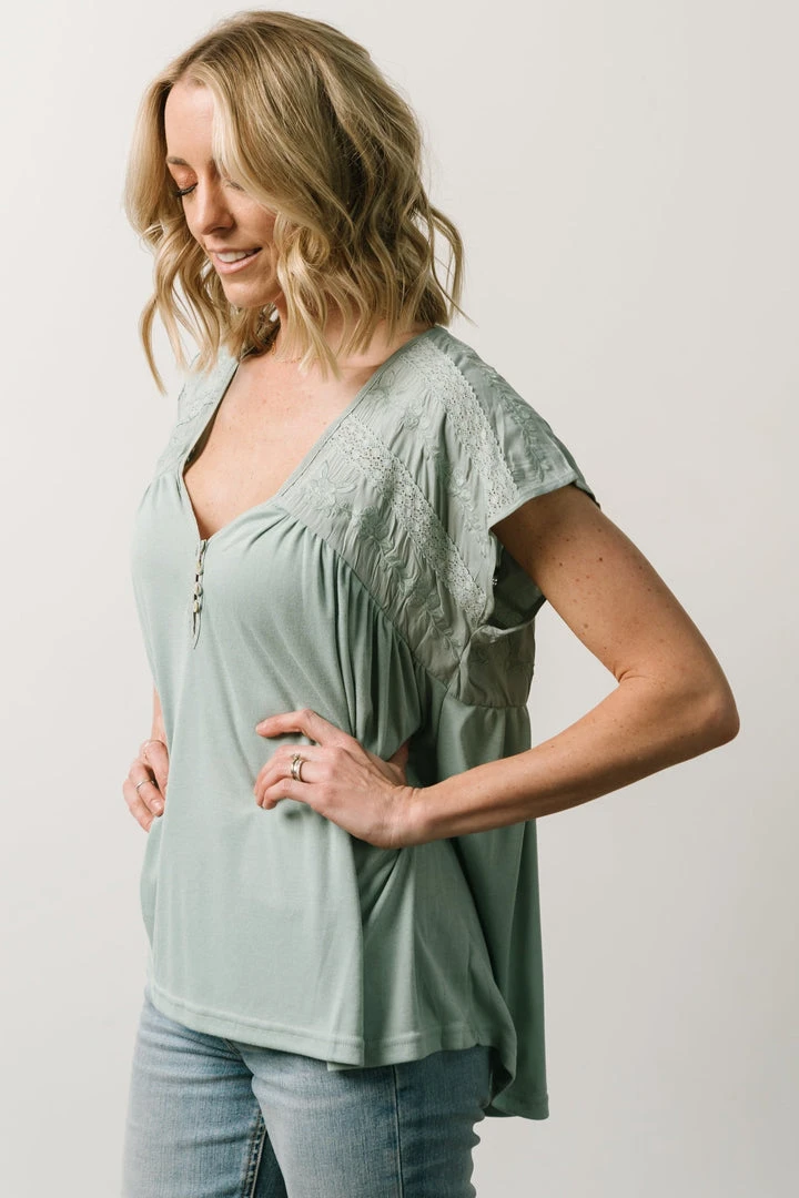 IL Lindley Embroidery Top | Dusty Sage 3 IL Lindley Embroidery Top | Dusty Sage