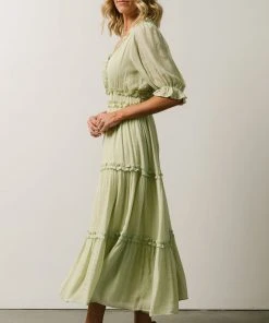 FT Dresses Lonnie Tiered Midi Dress | Light Green 13 FT Dresses Lonnie Tiered Midi Dress | Light Green
