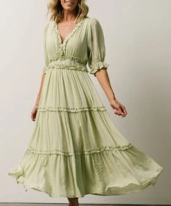 FT Dresses Lonnie Tiered Midi Dress | Light Green 12 FT Dresses Lonnie Tiered Midi Dress | Light Green
