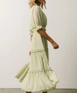 FT Dresses Lonnie Tiered Midi Dress | Light Green 10 FT Dresses Lonnie Tiered Midi Dress | Light Green