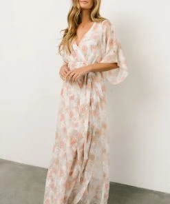 BB Custom Luca Jacquard Kimono Maxi Dress | Pastel Floral Dresses