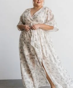 BB Custom Dresses Luca Jacquard Kimono Maxi Dress | Sage