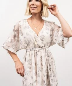 BB Custom Dresses Luca Jacquard Kimono Maxi Dress | Sage