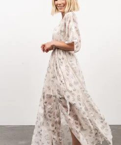 BB Custom Dresses Luca Jacquard Kimono Maxi Dress | Sage