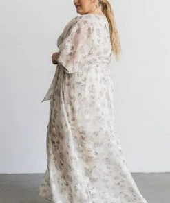 BB Custom Dresses Luca Jacquard Kimono Maxi Dress | Sage