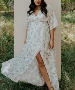 BB Custom Dresses Luca Jacquard Kimono Maxi Dress | Sage