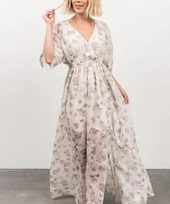 BB Custom Dresses Luca Jacquard Kimono Maxi Dress | Sage