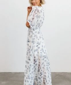 BB Custom Luca Jacquard Kimono Maxi Dress | Slate Blue Dresses