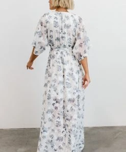 BB Custom Luca Jacquard Kimono Maxi Dress | Slate Blue Dresses