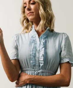 IL Lucy Button Front Midi Dress | Powder Blue Dresses 11 IL Lucy Button Front Midi Dress | Powder Blue Dresses