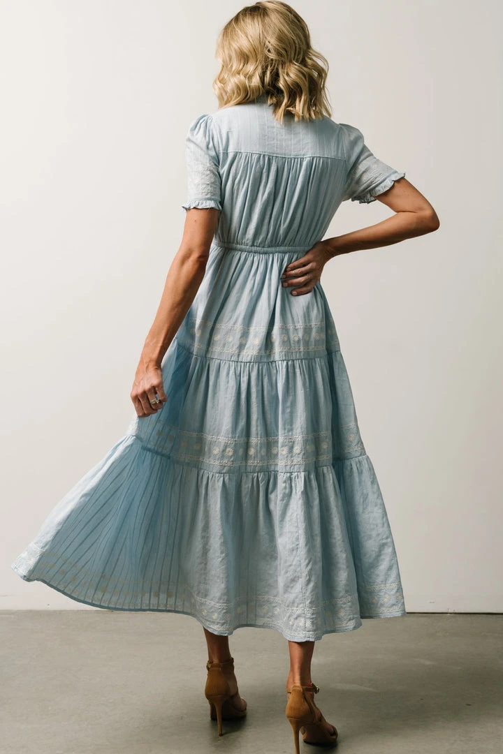 IL Lucy Button Front Midi Dress | Powder Blue Dresses 2 IL Lucy Button Front Midi Dress | Powder Blue Dresses