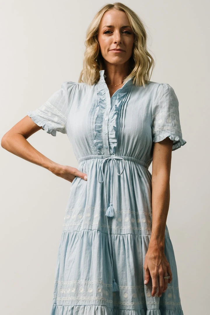 IL Lucy Button Front Midi Dress | Powder Blue Dresses 6 IL Lucy Button Front Midi Dress | Powder Blue Dresses