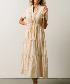 IL Lucy Button Front Midi Dress | Vintage Cream Midi Dresses 15 IL Lucy Button Front Midi Dress | Vintage Cream Midi Dresses