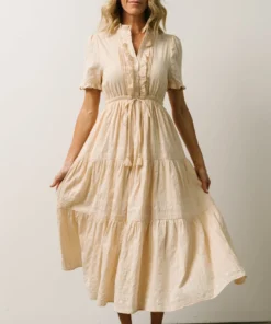 IL Lucy Button Front Midi Dress | Vintage Cream Midi Dresses 13 IL Lucy Button Front Midi Dress | Vintage Cream Midi Dresses