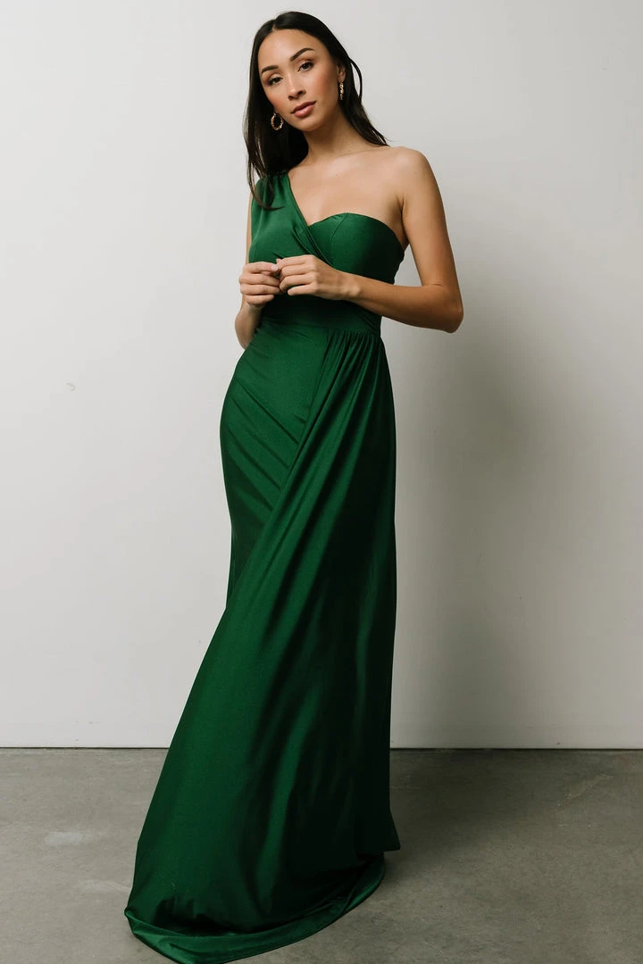 RR Dresses Lux One Shoulder Gown | Green 3 RR Dresses Lux One Shoulder Gown | Green
