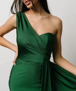 RR Dresses Lux One Shoulder Gown | Green 15 RR Dresses Lux One Shoulder Gown | Green
