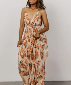 RR Lyla V Neck Maxi Dress | Tropical Floral Dresses