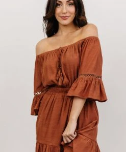 Dresses Magnolia Off Shoulder Mini Dress | Terracotta