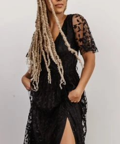 BB Custom Marseille Embossed Maxi Dress | Black