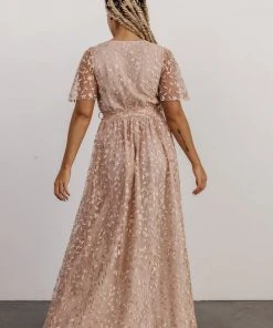 BB Custom Marseille Embossed Maxi Dress | Champagne Dresses