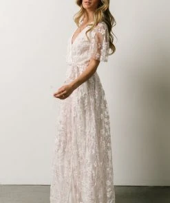 BB Custom Marseille Embossed Maxi Dress | Cherry Blossom Dresses