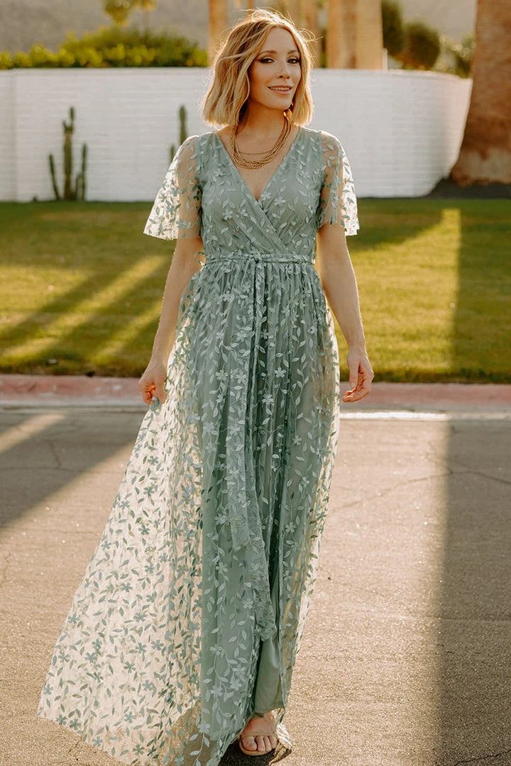 BB Custom Marseille Embossed Maxi Dress | Eucalyptus Dresses 2 BB Custom Marseille Embossed Maxi Dress | Eucalyptus Dresses