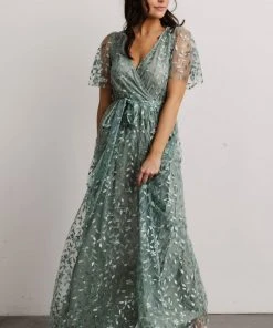 BB Custom Marseille Embossed Maxi Dress | Eucalyptus Dresses 16 BB Custom Marseille Embossed Maxi Dress | Eucalyptus Dresses