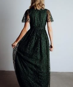 BB Custom Marseille Embossed Maxi Dress | Green