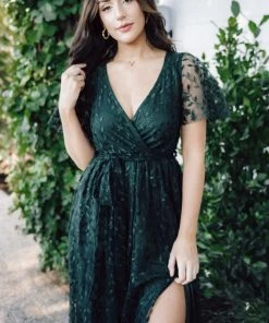 BB Custom Marseille Embossed Maxi Dress | Green