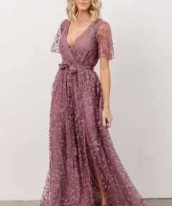 BB Custom Dresses Marseille Embossed Maxi Dress | Lavender