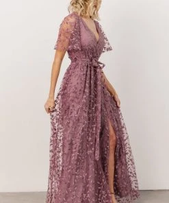 BB Custom Dresses Marseille Embossed Maxi Dress | Lavender