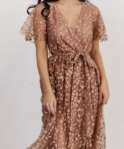 BB Custom Marseille Embossed Maxi Dress | Nude Rose