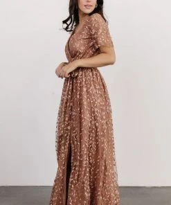 BB Custom Marseille Embossed Maxi Dress | Nude Rose