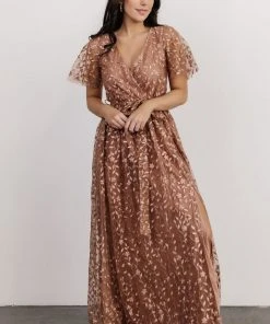 BB Custom Marseille Embossed Maxi Dress | Nude Rose