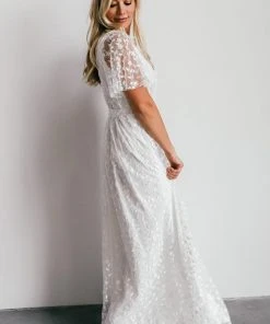 BB Custom Marseille Embossed Maxi Dress | White Dresses