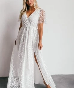 BB Custom Marseille Embossed Maxi Dress | White Dresses