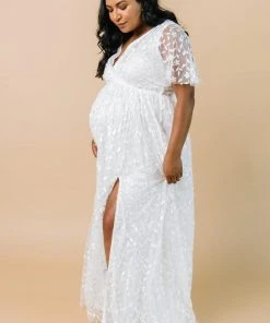 BB Custom Marseille Embossed Maxi Dress | White Dresses