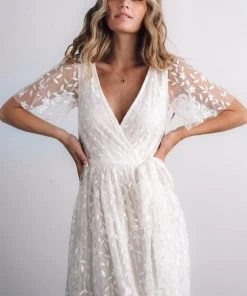 BB Custom Marseille Embossed Maxi Dress | White Dresses