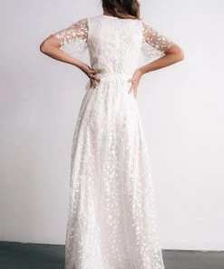 BB Custom Marseille Embossed Maxi Dress | White Dresses