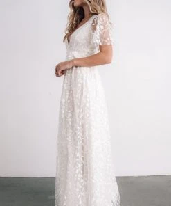 BB Custom Marseille Embossed Maxi Dress | White Dresses