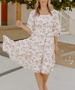 BB Custom Dresses Marta Smocked Midi Dress | Berry Floral