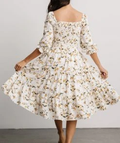 BB Custom Dresses Marta Smocked Midi Dress | Golden Floral
