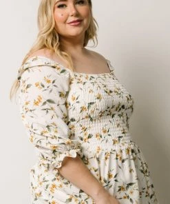 BB Custom Dresses Marta Smocked Midi Dress | Golden Floral