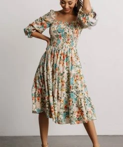 BB Custom Marta Smocked Midi Dress | Summer Floral Dresses