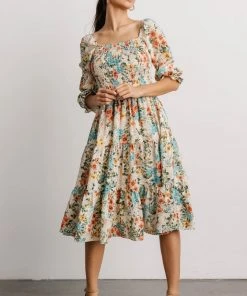 BB Custom Marta Smocked Midi Dress | Summer Floral Dresses