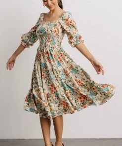BB Custom Marta Smocked Midi Dress | Summer Floral Dresses