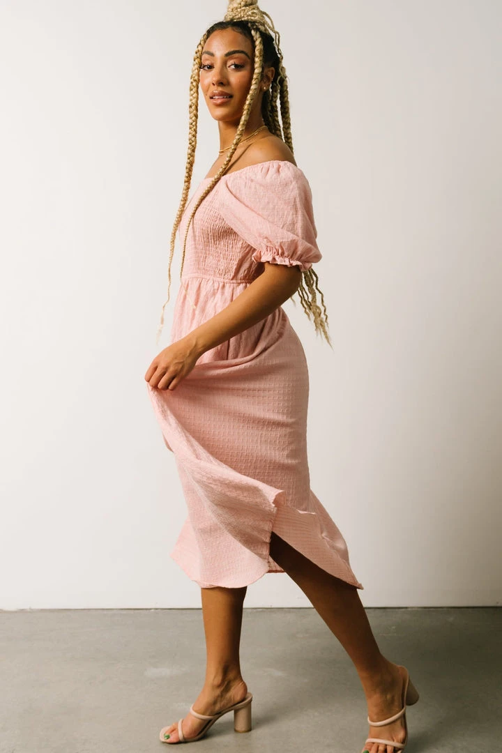 HAY Martha Smocked Midi Dress | Dusty Pink Dresses 5 HAY Martha Smocked Midi Dress | Dusty Pink Dresses