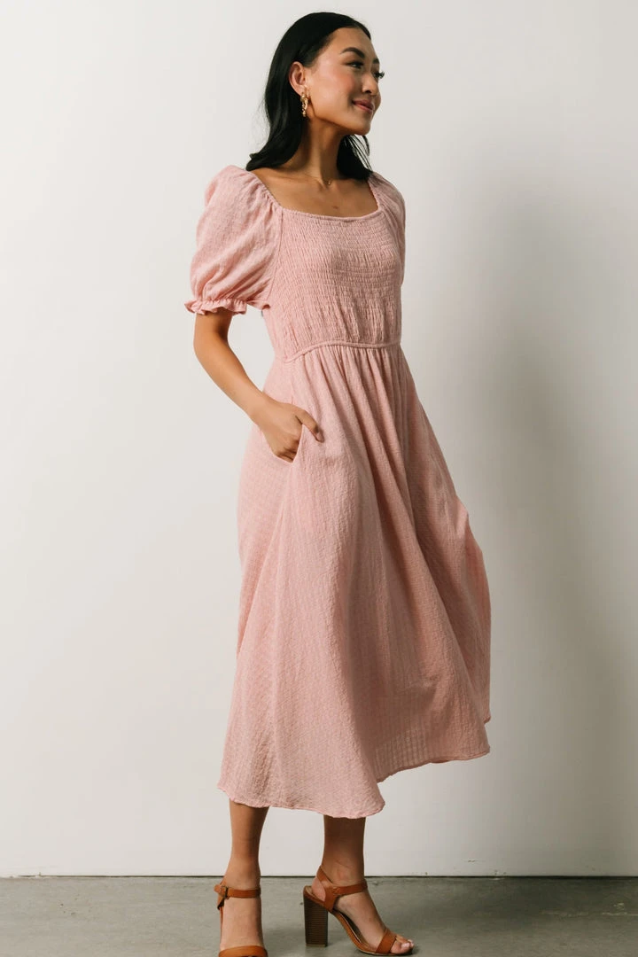 HAY Martha Smocked Midi Dress | Dusty Pink Dresses 9 HAY Martha Smocked Midi Dress | Dusty Pink Dresses